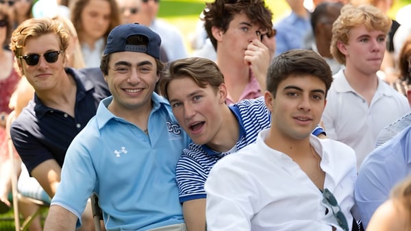 Un grupo de estudiantes de The Governor's Academy está junto y conversando animadamente.